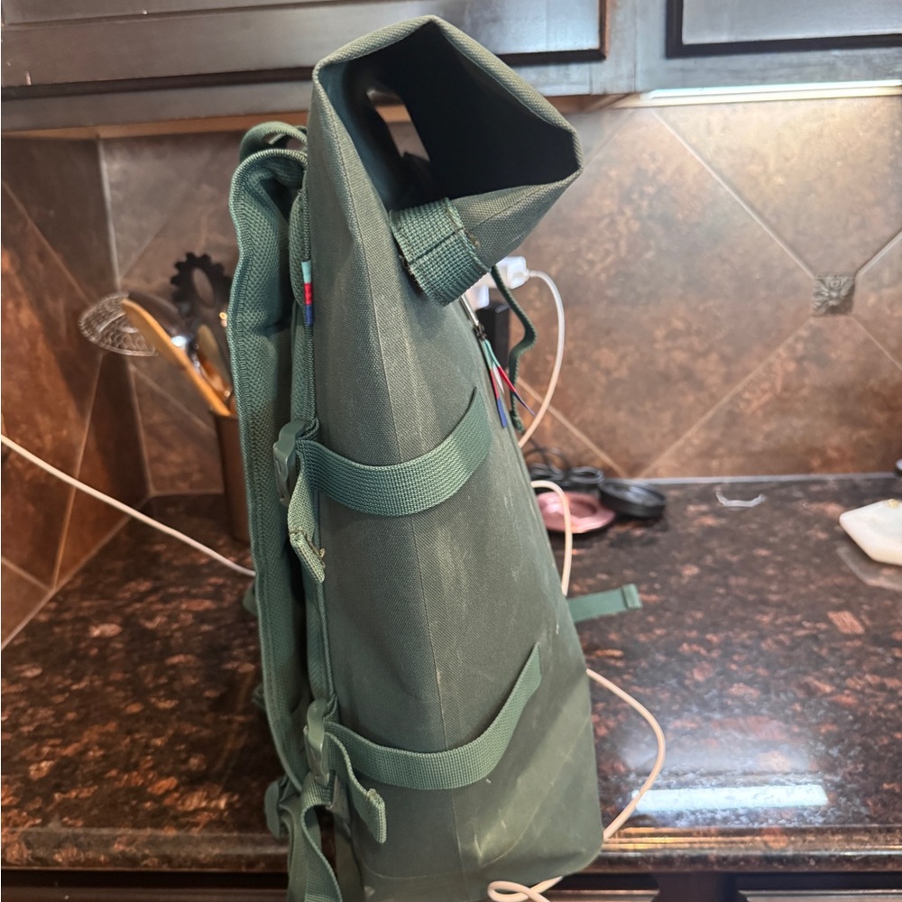 Green Roll-Top Backpack - Picture 9 of 10